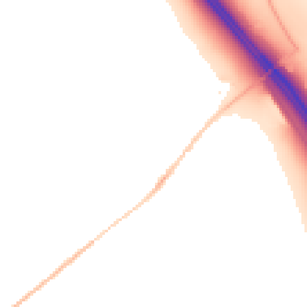 Night-time road noise heatmap for LU1 4JN