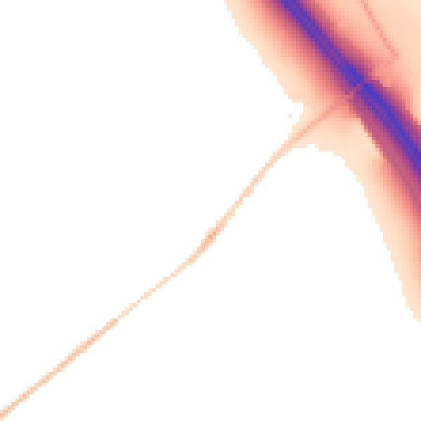 Night-time road noise heatmap for LU1 4JW