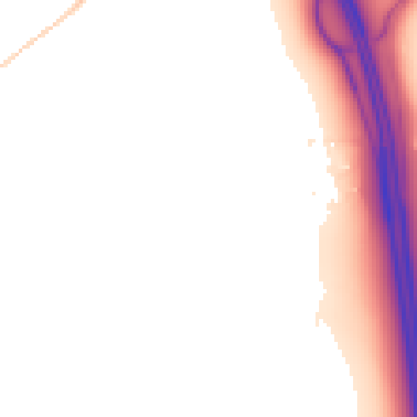 Night-time road noise heatmap for LU1 4LL