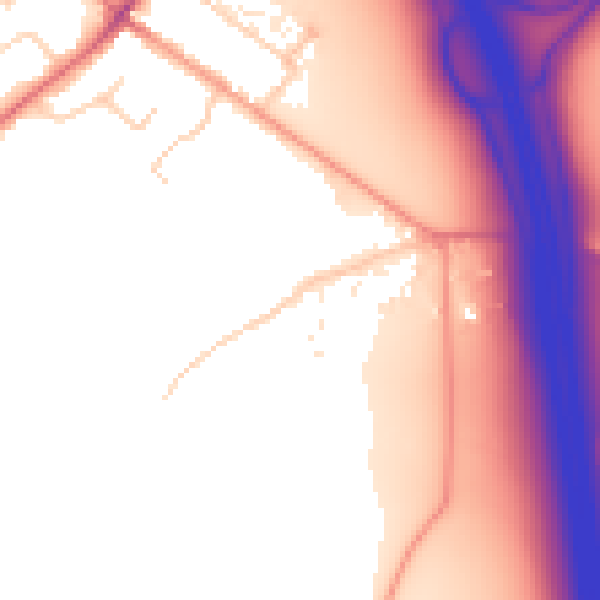 Daytime road noise heatmap for LU1 4LN