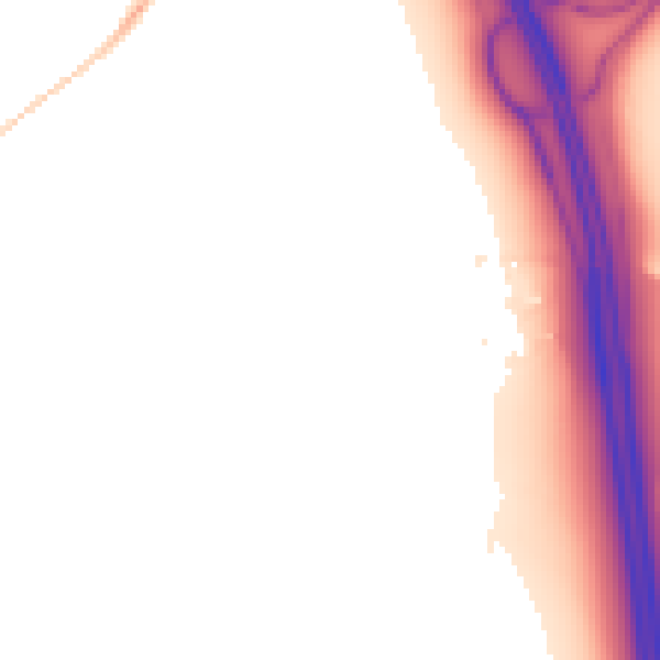 Night-time road noise heatmap for LU1 4LN