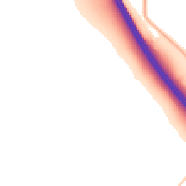Night-time road noise heatmap for LU1 4LP