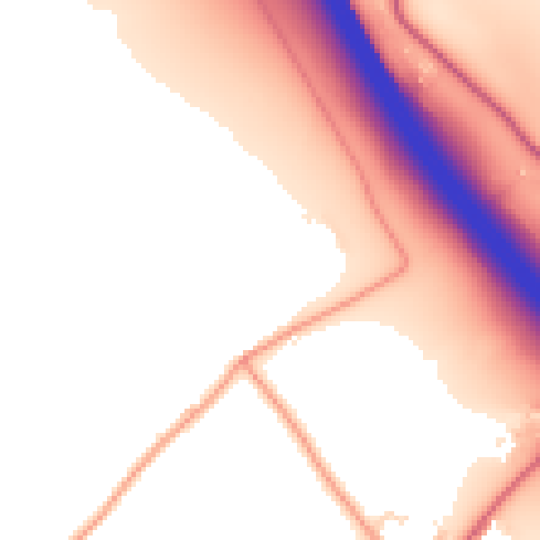 Daytime road noise heatmap for LU1 4LR