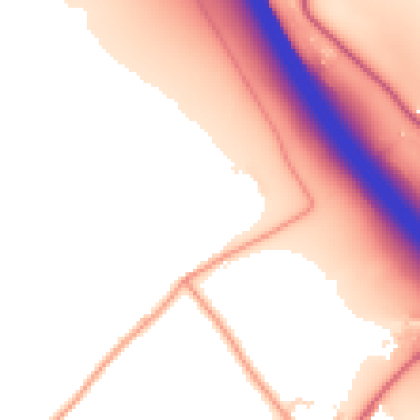 Daytime road noise heatmap for LU1 4LS
