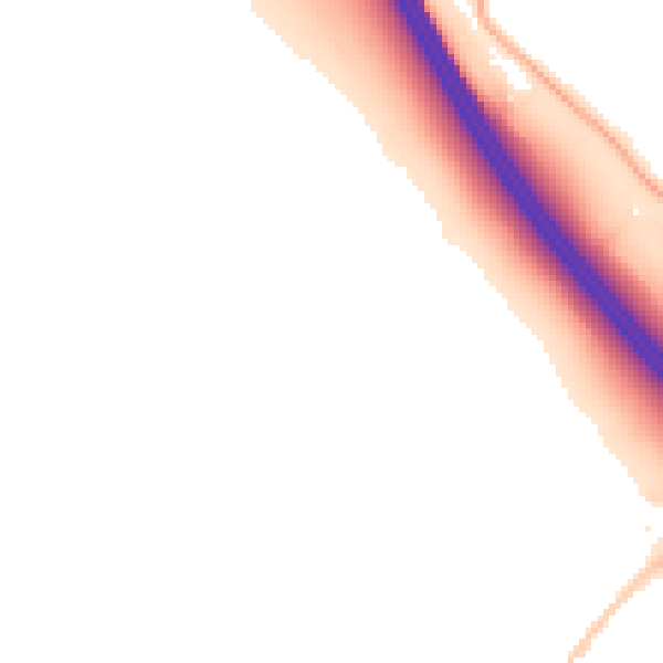 Night-time road noise heatmap for LU1 4LS