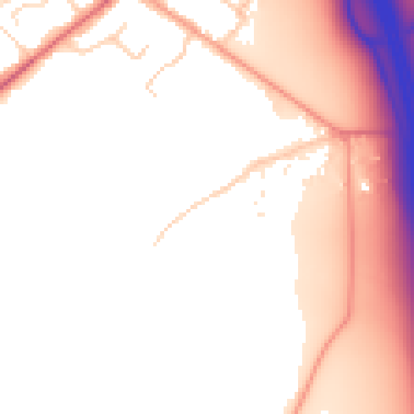 Daytime road noise heatmap for LU1 4LW