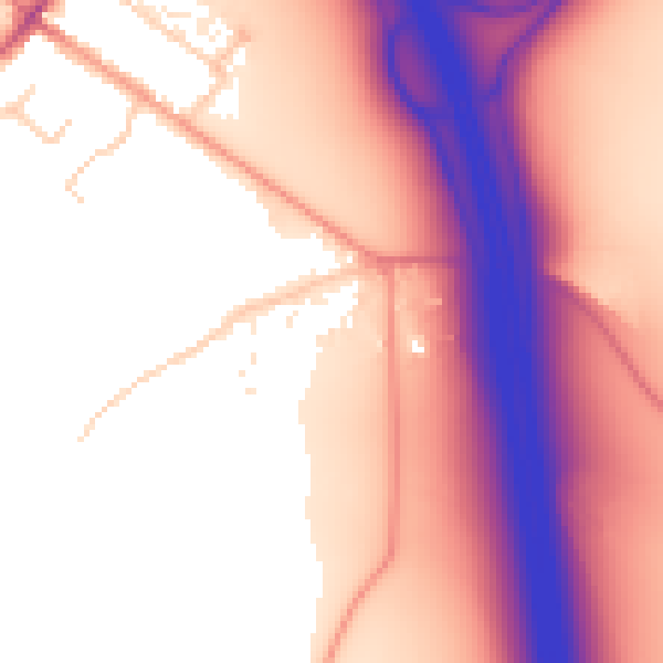 Daytime road noise heatmap for LU1 4NB