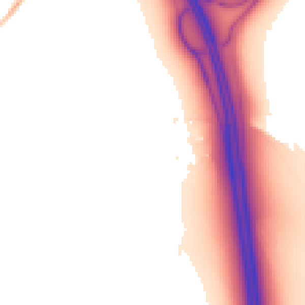 Night-time road noise heatmap for LU1 4NB