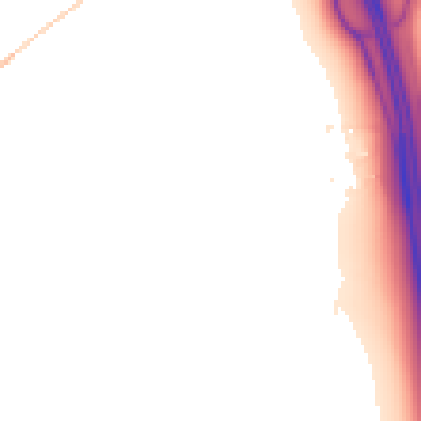 Night-time road noise heatmap for LU1 4NF