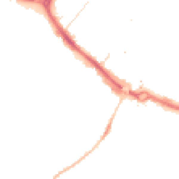 Night-time road noise heatmap for LU1 5AF