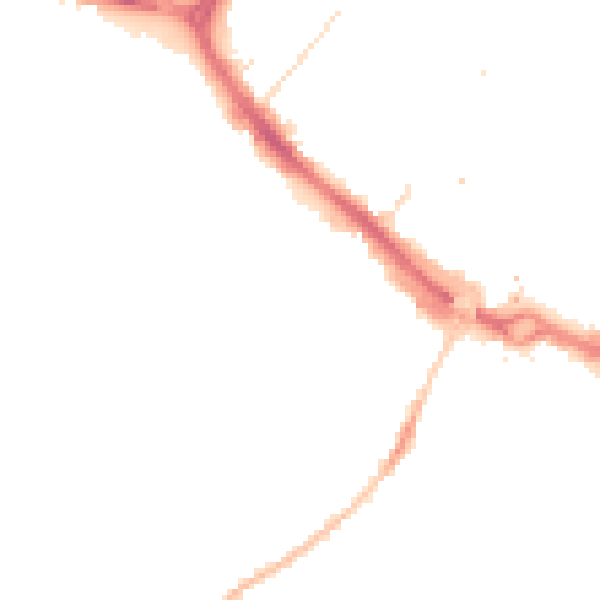Night-time road noise heatmap for LU1 5AT