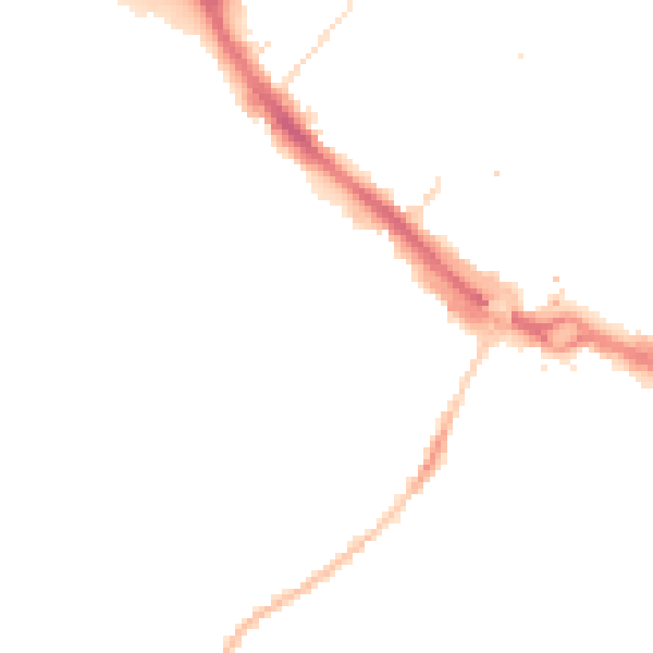 Night-time road noise heatmap for LU1 5BS