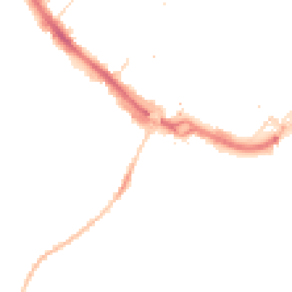 Night-time road noise heatmap for LU1 5DA