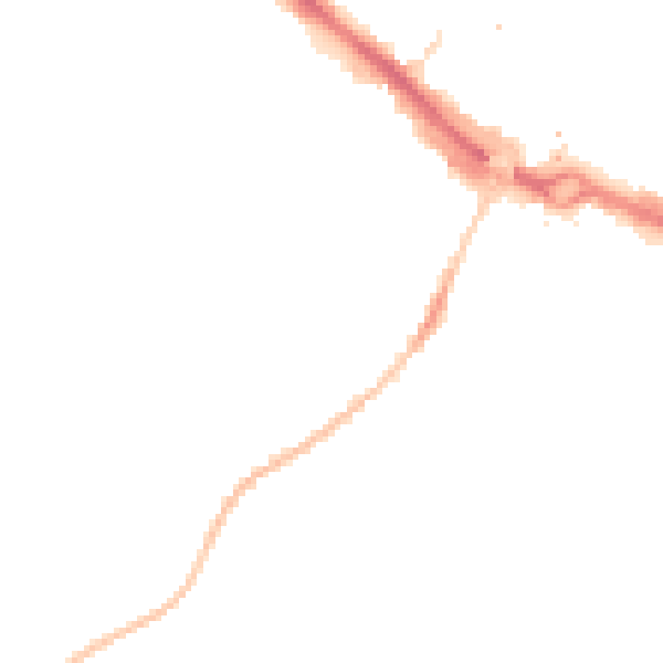 Night-time road noise heatmap for LU1 5ED