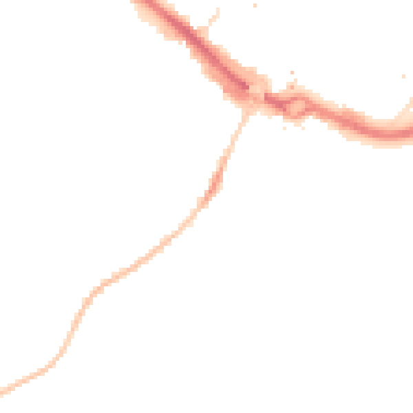 Night-time road noise heatmap for LU1 5EE