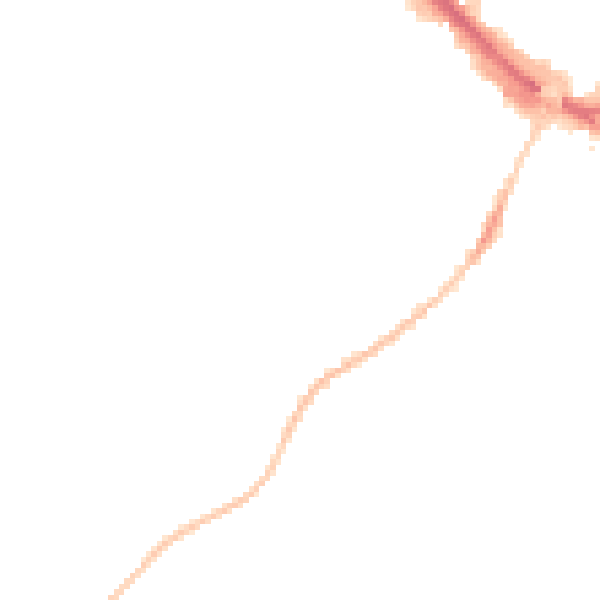 Night-time road noise heatmap for LU1 5FE