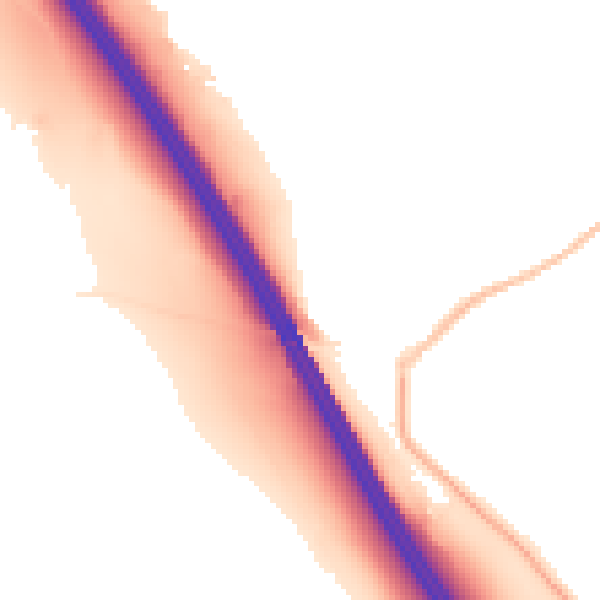 Night-time road noise heatmap for LU1 5FJ