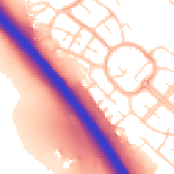 Daytime road noise heatmap for LU1 5FL
