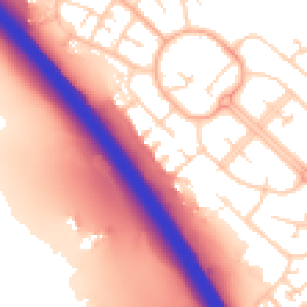 Daytime road noise heatmap for LU1 5FS