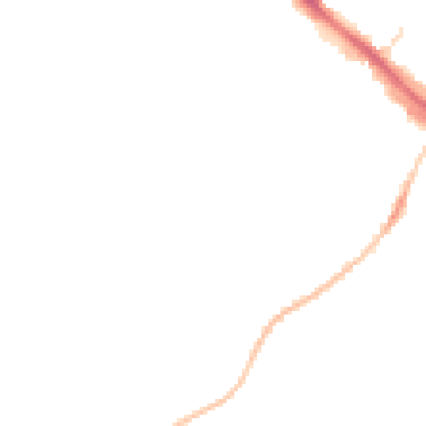 Night-time road noise heatmap for LU1 5HE