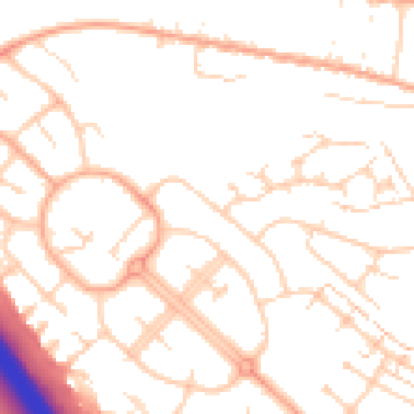 Daytime road noise heatmap for LU1 5JD