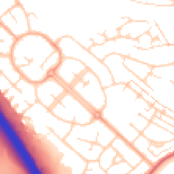 Daytime road noise heatmap for LU1 5LX