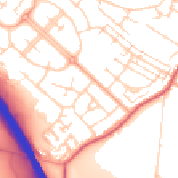 Daytime road noise heatmap for LU1 5NZ