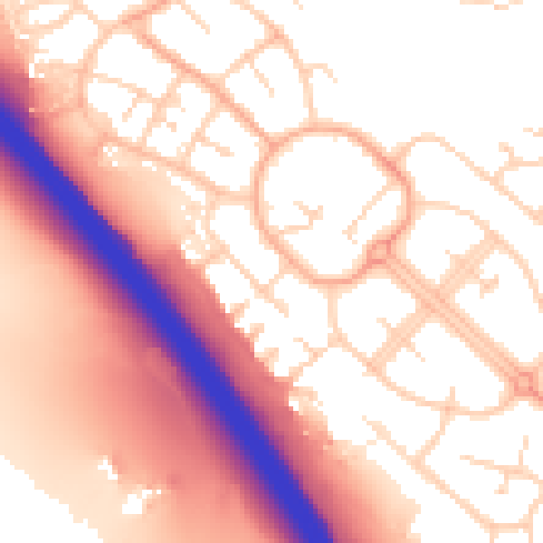 Daytime road noise heatmap for LU1 5QG
