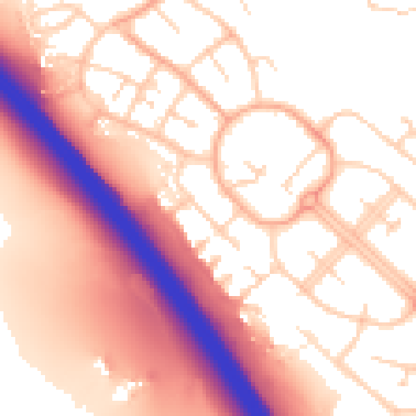 Daytime road noise heatmap for LU1 5QQ