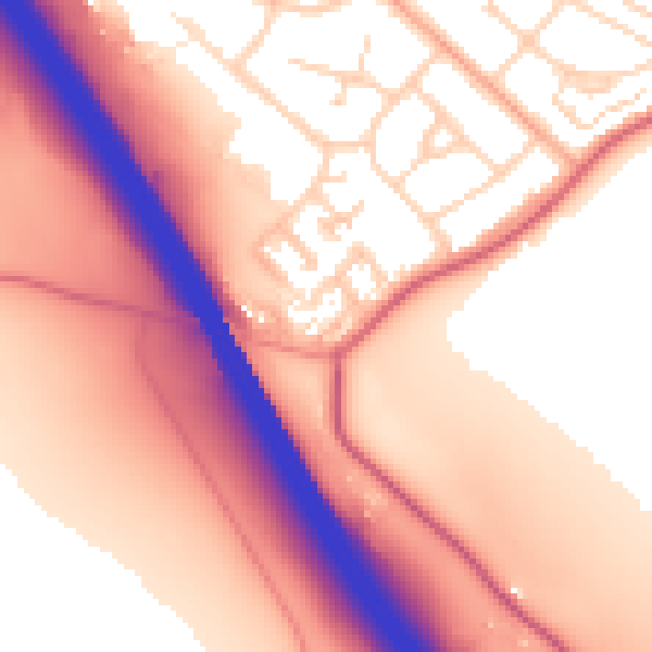 Daytime road noise heatmap for LU1 5QZ