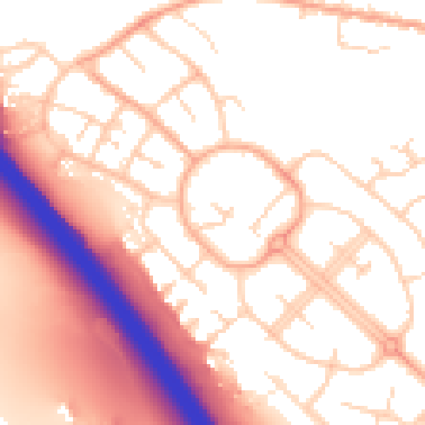 Daytime road noise heatmap for LU1 5RE
