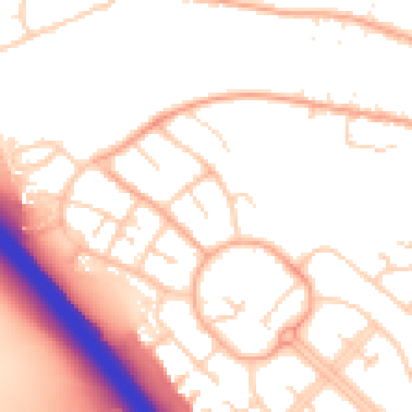 Daytime road noise heatmap for LU1 5SJ