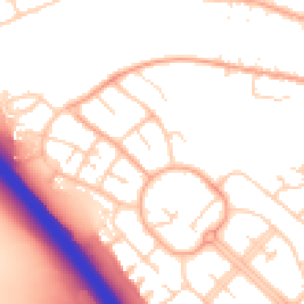 Daytime road noise heatmap for LU1 5SL