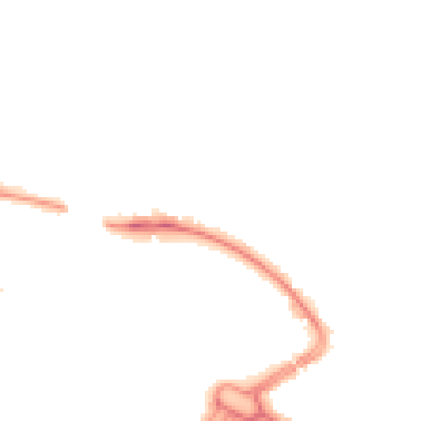 Night-time road noise heatmap for LU2 0BE
