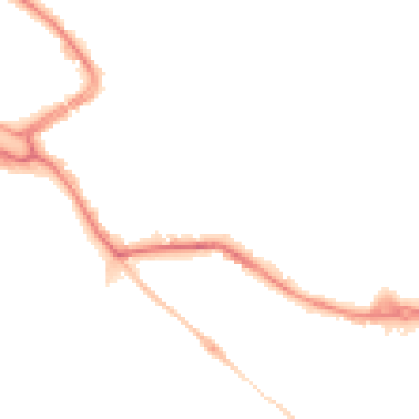 Night-time road noise heatmap for LU2 0FU