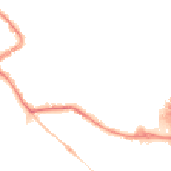 Night-time road noise heatmap for LU2 0GA