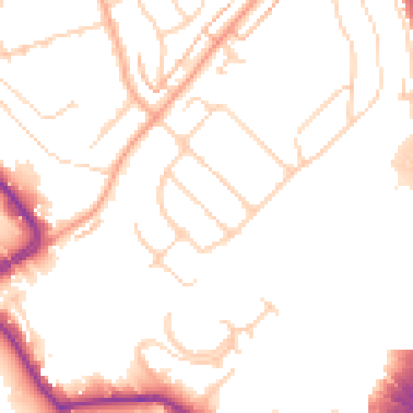 Daytime road noise heatmap for LU2 0RE