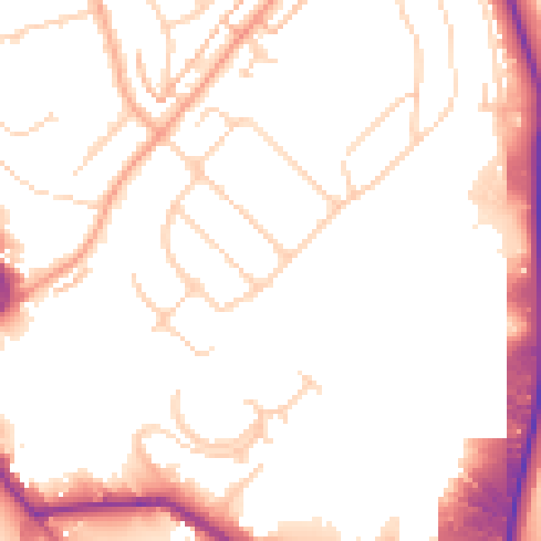 Daytime road noise heatmap for LU2 0RH
