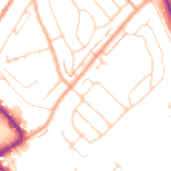 Daytime road noise heatmap for LU2 0RP