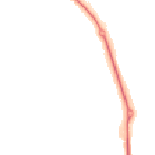 Night-time road noise heatmap for LU2 0SA