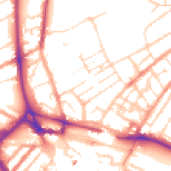 Daytime road noise heatmap for LU2 0TP