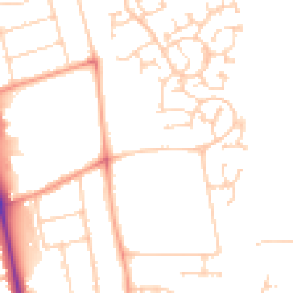Daytime road noise heatmap for LU2 7EU