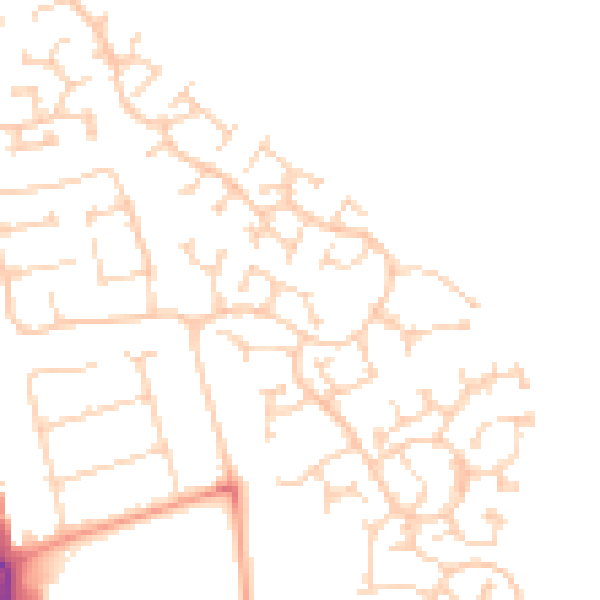 Daytime road noise heatmap for LU2 7FF