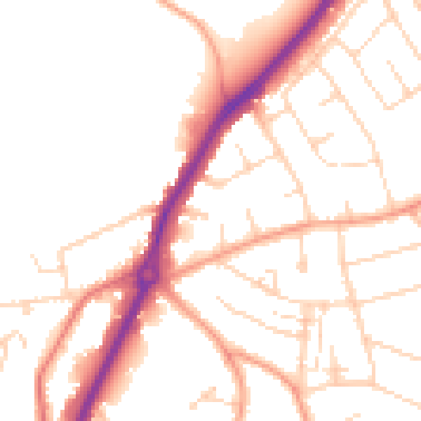 Daytime road noise heatmap for LU2 7FS
