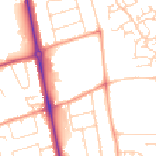 Daytime road noise heatmap for LU2 7FU