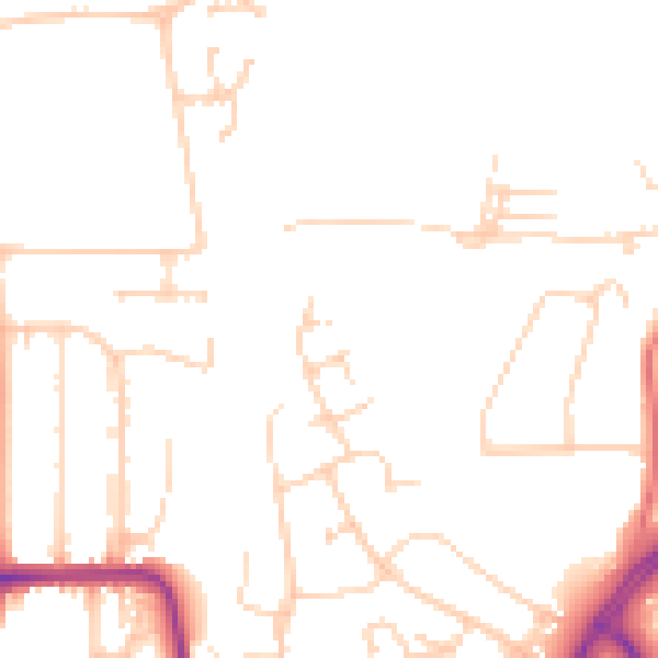 Daytime road noise heatmap for LU2 7FW