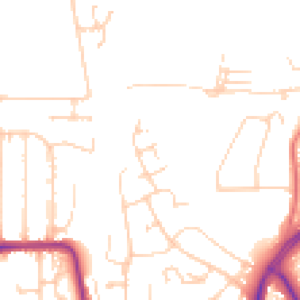 Daytime road noise heatmap for LU2 7FX