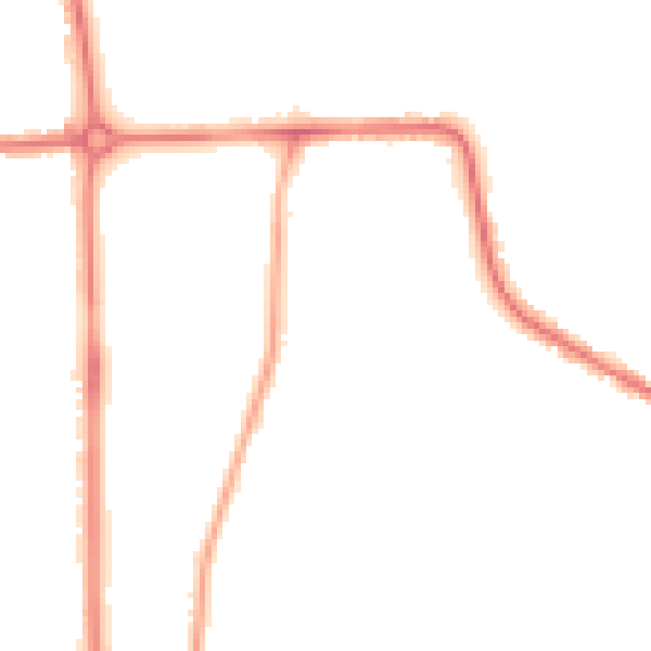 Night-time road noise heatmap for LU2 7HR