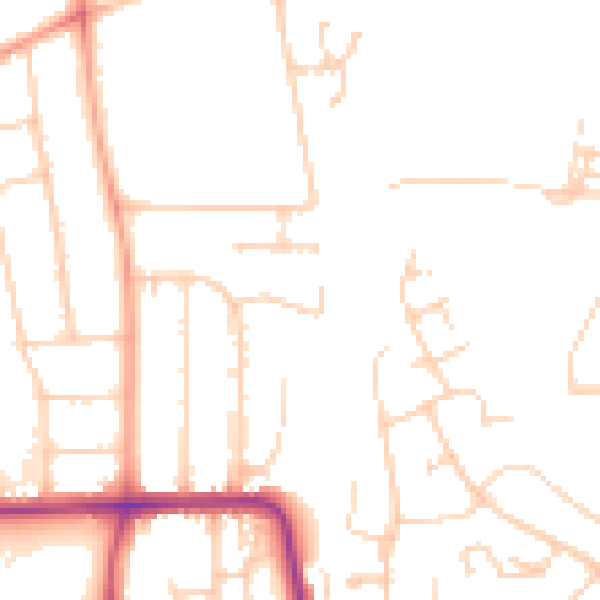 Daytime road noise heatmap for LU2 7JA