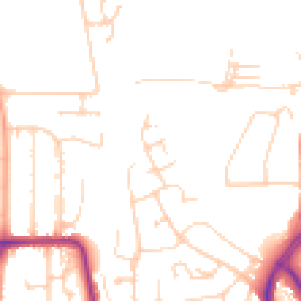 Daytime road noise heatmap for LU2 7LT